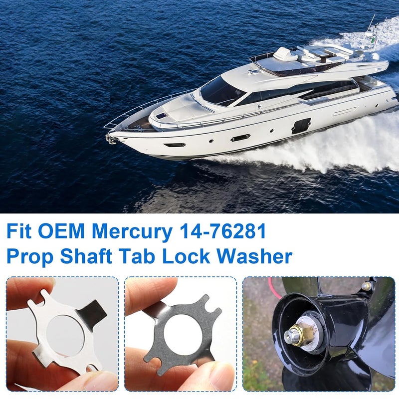 Batator Prop Tab Washer for Mercury Quicksilver Parts 14-76281 Marine Prop Nut Kit for Mercury/Mariner Outboard Motor Replaces Sierra 18-3204 Compatible with Mercury Mariner 30-60HP Outboard Motors - Image 5